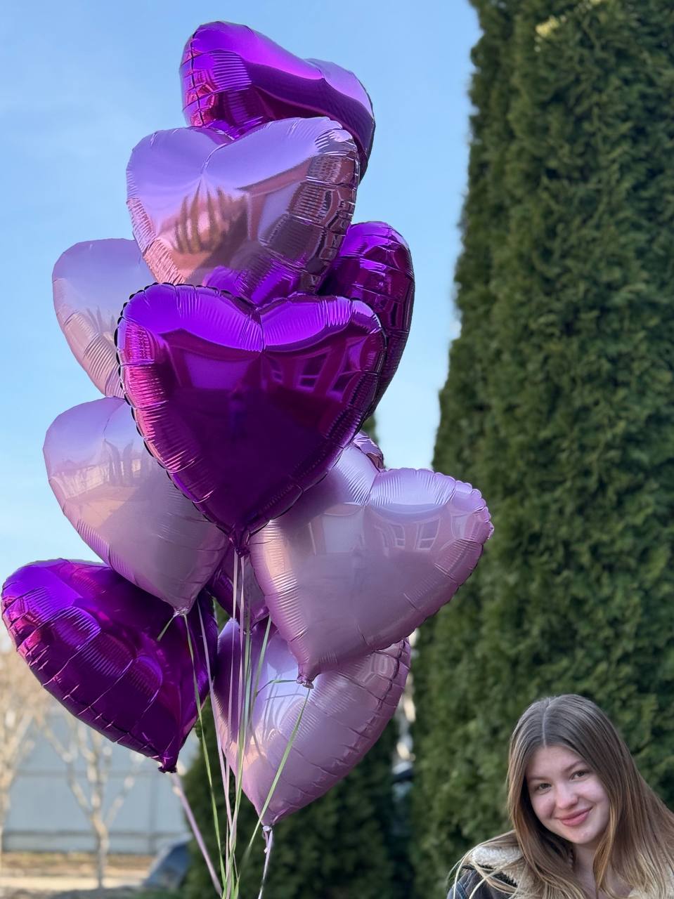 Ballonset 10 Folienherzen Violettes Set