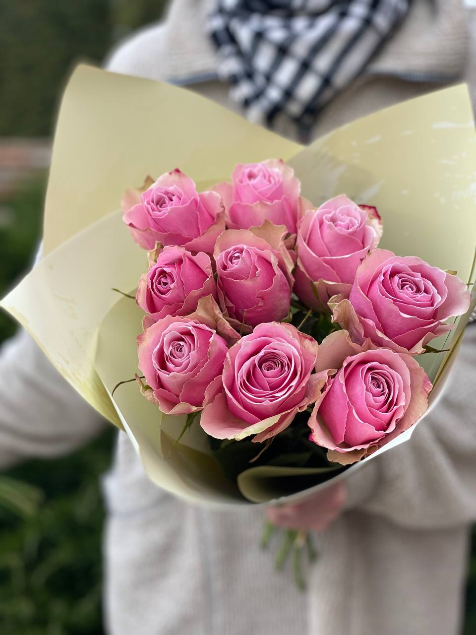 9 Stiele Rosen zartrosa (50 cm)