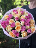 39 Rosen Aqua und Peach