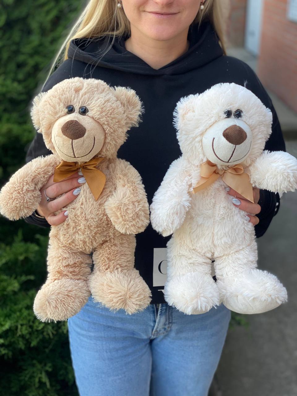 Teddybär, 40 cm (Farbe Weiß/Creme/Schwarz)