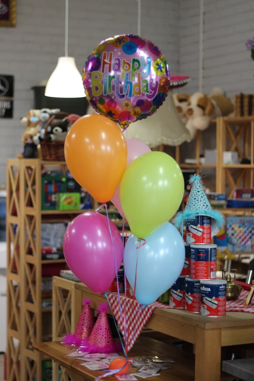 Set: Latex Ballons Assorti 5 Stk., Ballons Folie Alles Gute zum Geburtstag 1 Stk.