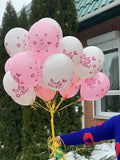 Set: 20 Luftballons (Baby Girl) (Weiß und Rot)