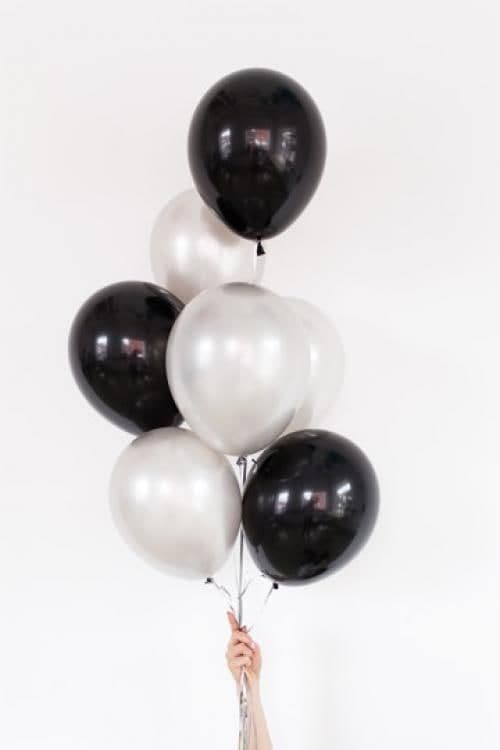 Set: Latexballons (Grau und Schwarz) 7 Stk.