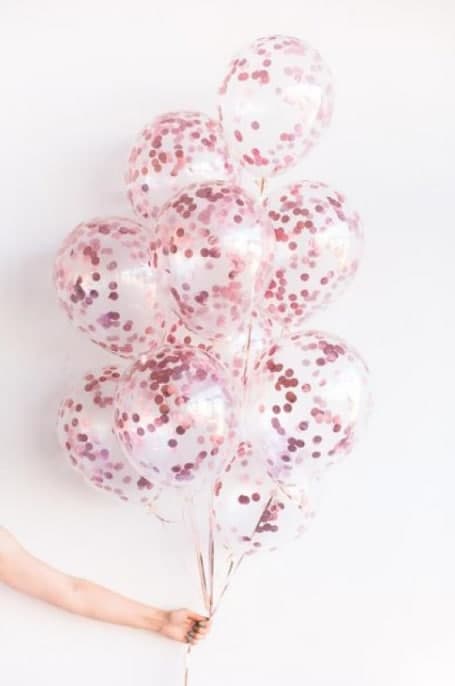 Set: Konfetti-Luftballons rosa 10 Stk.