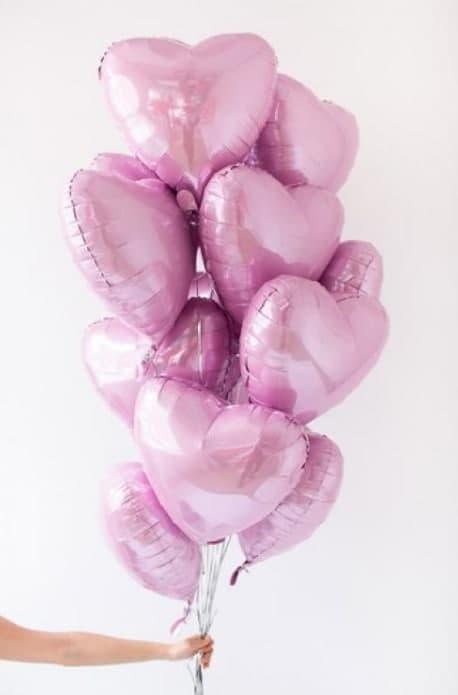 Set: Folienherzen rosa 15 Stk.