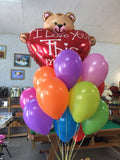 Set: Maus mit Herz und 15 bunte Latexballons (Assorti)