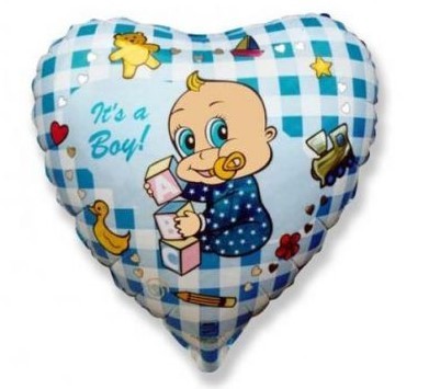 Folienballon Herz (Junge)