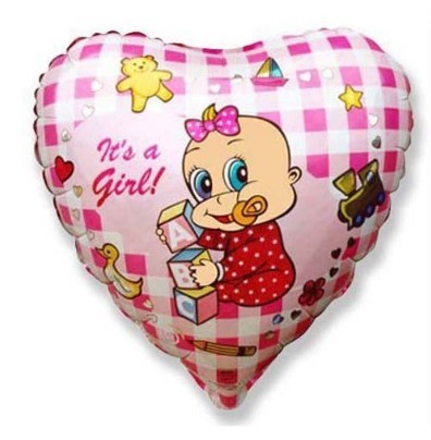Folienballon Herz (Mädchen)