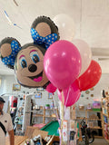 Set: Micky Maus und 10 Latexballons (Rosa, Weiß und Rot)